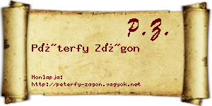 Péterfy Zágon névjegykártya